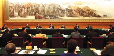 昨日，十二届全国人大一次会议北京代表团全体会议向媒体开放。新华社记者 王申 摄